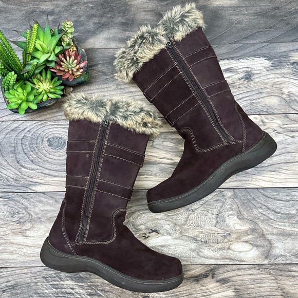 LL Bean Tek 2.5 Nordic Waterproof Insulated Tall Winter Boots Suede 8.5M - Picture 2 of 12